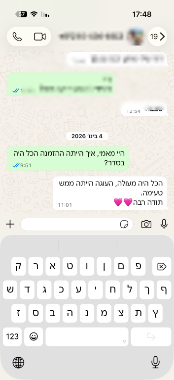 המלצה מהזמנה