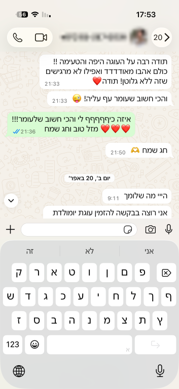 המלצה מהזמנה